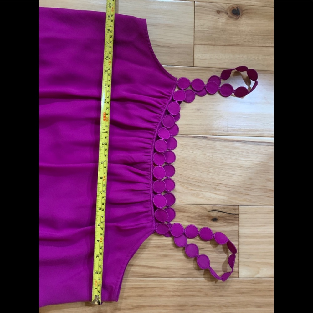 NWT Catherine Malandrino Silk Tank (L) gorgeous hot pink/magenta - Picture 5 of 7